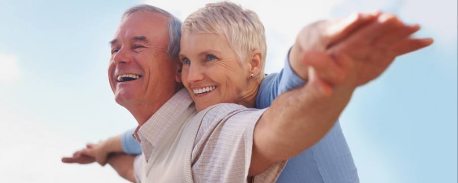 Senior Couple happy over their retirement strategy